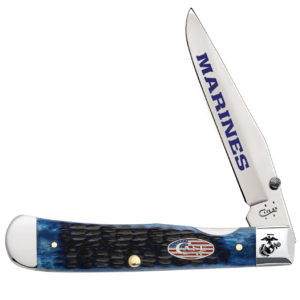 CASE XX KNIFE 13176 USMC NAVY BLUE TRAPPERLOCK