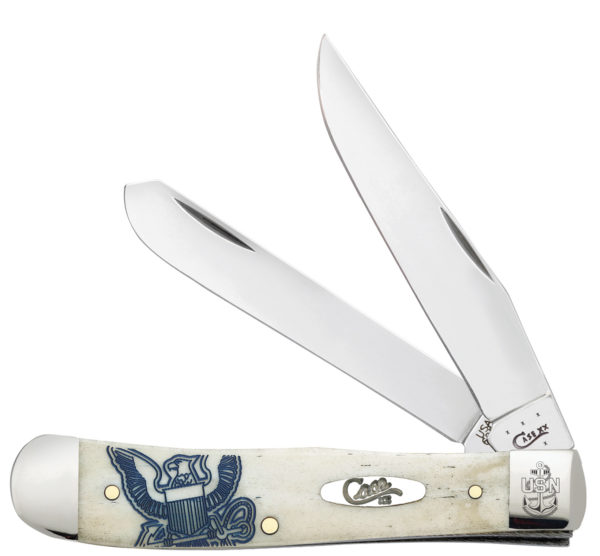 CASE XX KNIFE 22554 UNITED STATES NAVY SMOOTH NATURAL BONE TRAPPER (6254 SS)