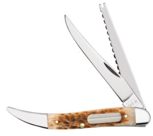 CASE XX KNIFE 10726 AMBER BONE FISHING KNIFE