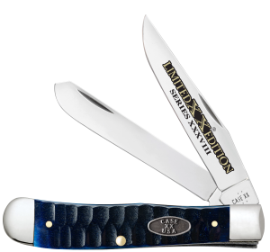 Limited XX Edition Series XXXVIII Ocean Blue Bone Trapper with Case XX USA Oval Pewter Shield.